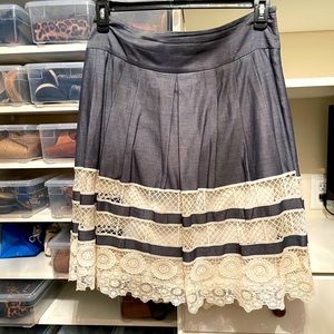 Chambray /lace skirt